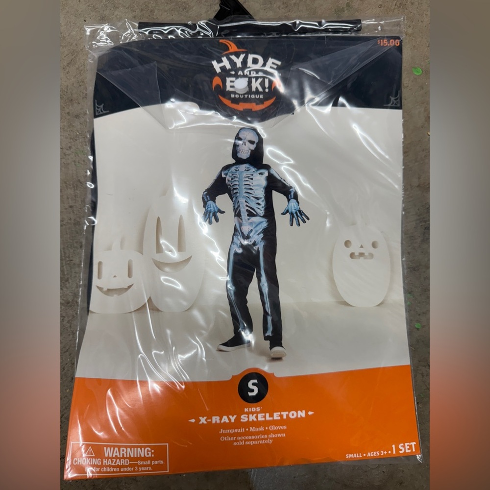 Hyde & Eek! Kids Skeleton Costume - Black and Blue Size Small
